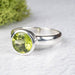 Peridot Ring 8mm Size 8 .925 Silver - InnerVision Crystals