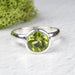 Peridot Ring 8mm Size 8 .925 Silver - InnerVision Crystals