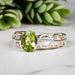 Peridot Ring 8x6mm Size 7 - InnerVision Crystals