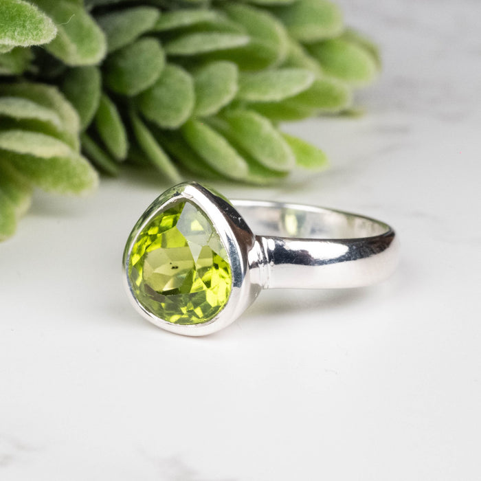 Peridot Ring 9.5mm Size 6 - InnerVision Crystals