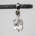 Phenakite 12x8mm 4 ct + 4mm Moldavite Pendant - InnerVision Crystals