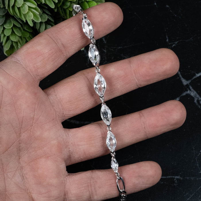 Phenakite Bracelet 11.50 carats 7" .925 Silver - InnerVision Crystals