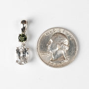 Phenakite + Moldavite Pendant 3.3 ct 27x8mm - InnerVision Crystals