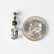 Phenakite + Moldavite Pendant 3.3 ct 27x8mm - InnerVision Crystals