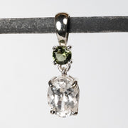 Phenakite + Moldavite Pendant 3.3 ct 27x8mm - InnerVision Crystals
