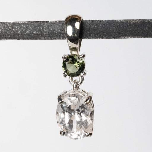 Phenakite + Moldavite Pendant 3.3 ct 27x8mm - InnerVision Crystals