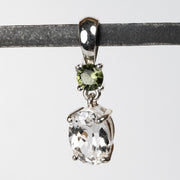 Phenakite + Moldavite Pendant 3.3 ct 27x8mm - InnerVision Crystals
