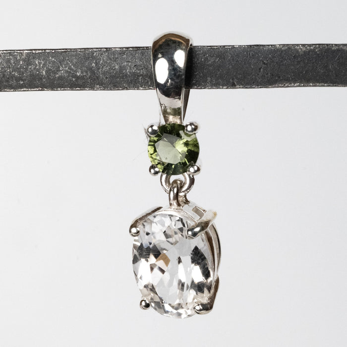 Phenakite + Moldavite Pendant 3.3 ct 27x8mm - InnerVision Crystals