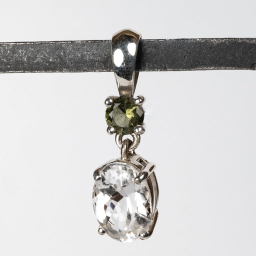 Phenakite + Moldavite Pendant 3.5 ct 27x8mm - InnerVision Crystals