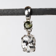 Phenakite + Moldavite Pendant 3.7 ct 27x8mm - InnerVision Crystals