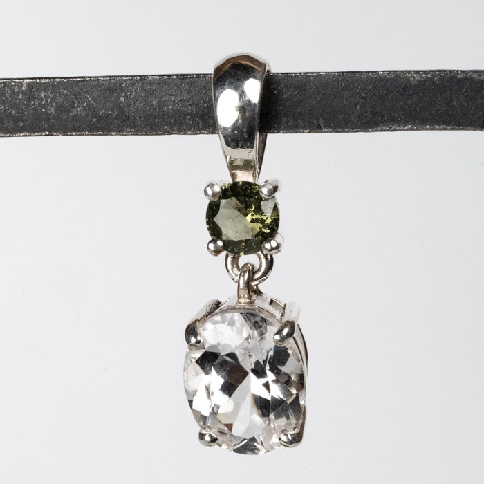 Phenakite + Moldavite Pendant 3.7 ct 27x8mm - InnerVision Crystals