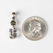 Phenakite + Moldavite Pendant 3.7 ct 27x8mm - InnerVision Crystals