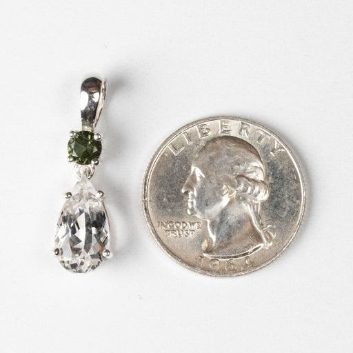 Phenakite + Moldavite Pendant 3.90 ct 28x9mm - InnerVision Crystals