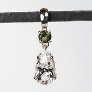 Phenakite + Moldavite Pendant 3.90 ct 28x9mm - InnerVision Crystals