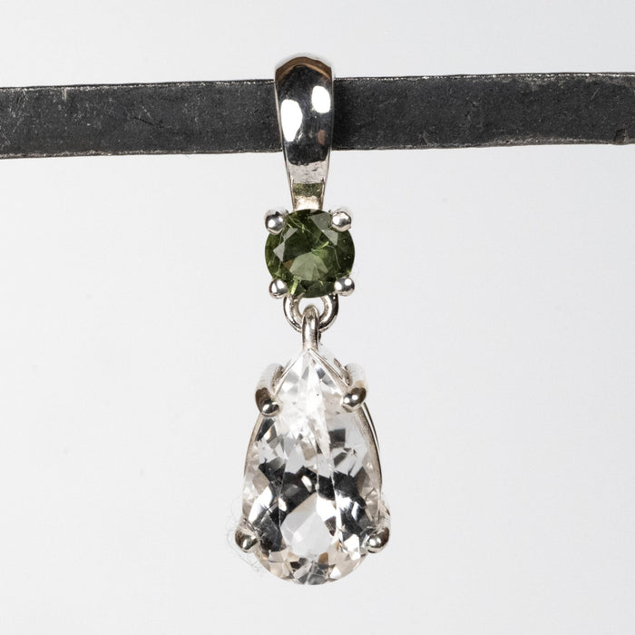 Phenakite + Moldavite Pendant 3.90 ct 28x9mm - InnerVision Crystals