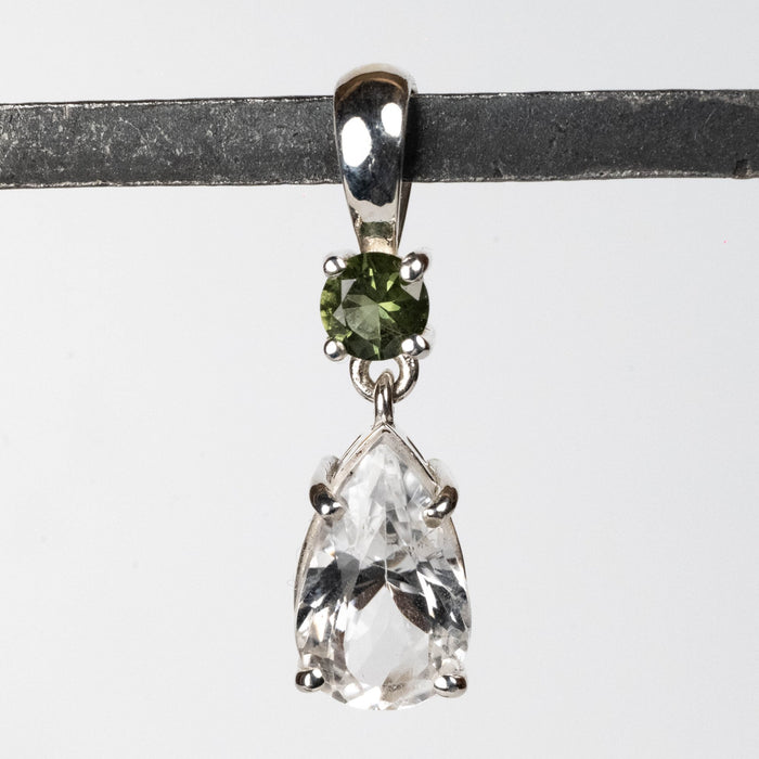 Phenakite + Moldavite Pendant 3.90 ct 29x9mm - InnerVision Crystals