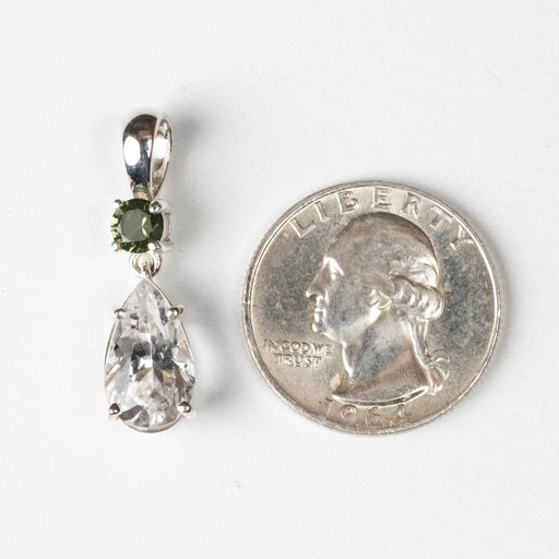 Phenakite + Moldavite Pendant 3.90 ct 29x9mm - InnerVision Crystals