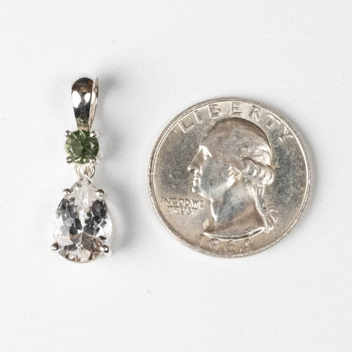Phenakite + Moldavite Pendant 4.10 ct 28x9mm - InnerVision Crystals