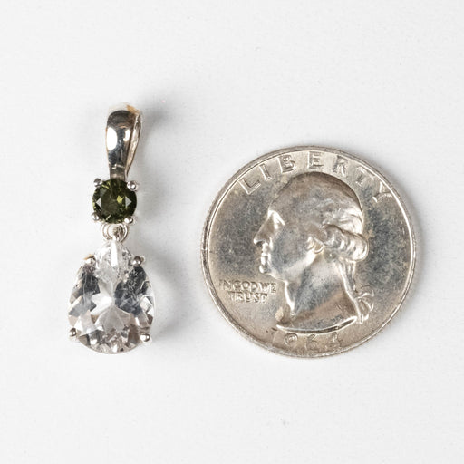Phenakite + Moldavite Pendant 4.10 ct 29x8mm - InnerVision Crystals