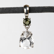 Phenakite + Moldavite Pendant 4.10 ct 29x8mm - InnerVision Crystals