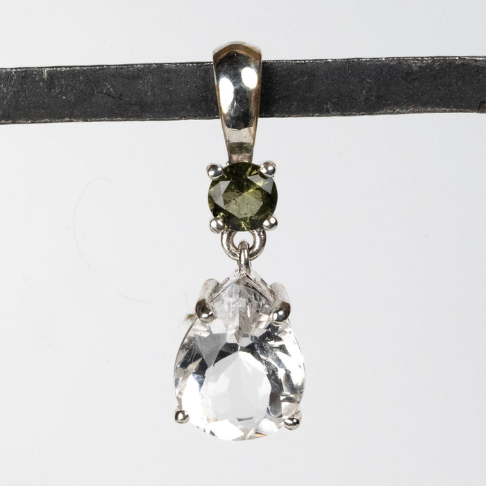 Phenakite + Moldavite Pendant 4.10 ct 29x8mm - InnerVision Crystals