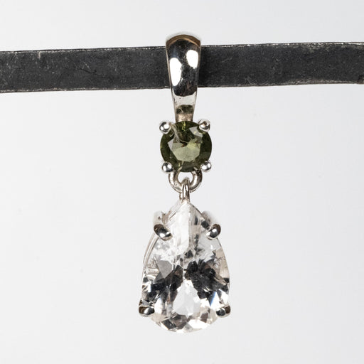 Phenakite + Moldavite Pendant 4.10 ct 30x8mm - InnerVision Crystals