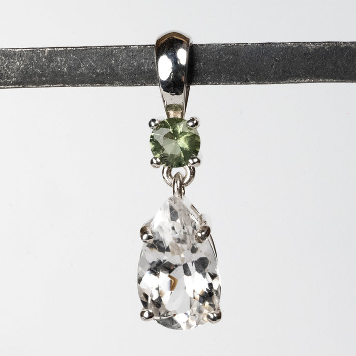 Phenakite + Moldavite Pendant 4.30 ct 30x9mm - InnerVision Crystals