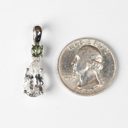 Phenakite + Moldavite Pendant 4.30 ct 30x9mm - InnerVision Crystals