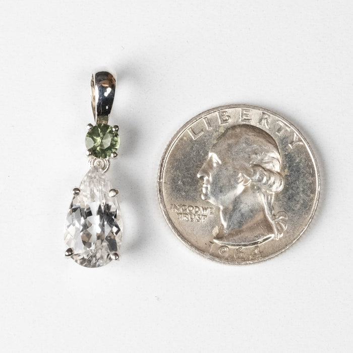 Phenakite + Moldavite Pendant 4.30 ct 30x9mm - InnerVision Crystals