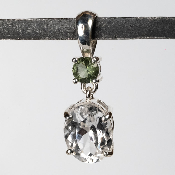 Phenakite + Moldavite Pendant 4.5 ct 28x9mm - InnerVision Crystals