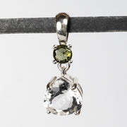 Phenakite + Moldavite Pendant 4.50 ct 27x10mm - InnerVision Crystals