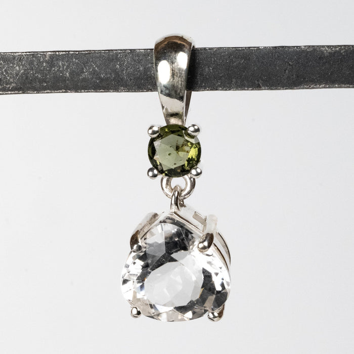 Phenakite + Moldavite Pendant 4.50 ct 27x10mm - InnerVision Crystals