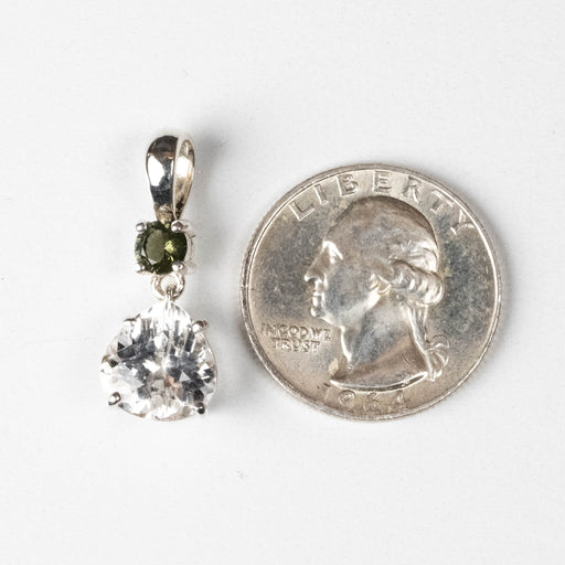 Phenakite + Moldavite Pendant 4.50 ct 27x10mm - InnerVision Crystals