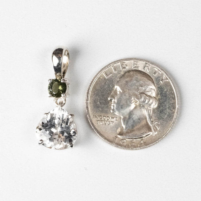Phenakite + Moldavite Pendant 4.50 ct 27x10mm - InnerVision Crystals