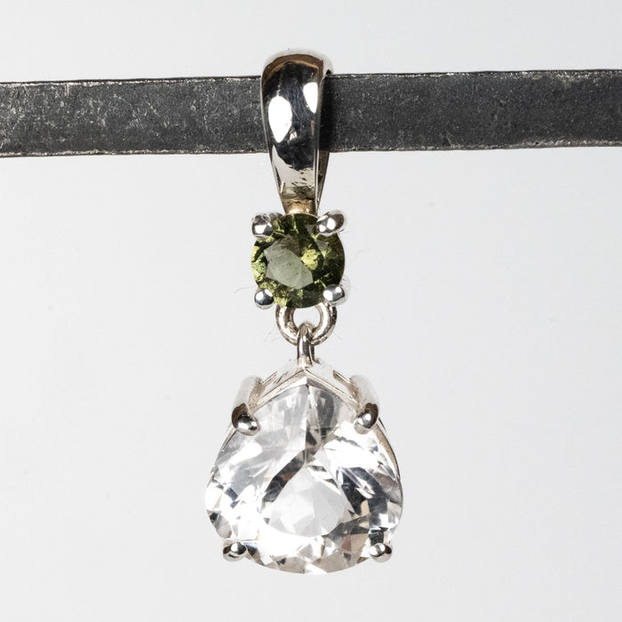 Phenakite + Moldavite Pendant 4.50 ct 27x10mm - InnerVision Crystals