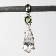 Phenakite + Moldavite Pendant 4.50 ct 34x9mm - InnerVision Crystals