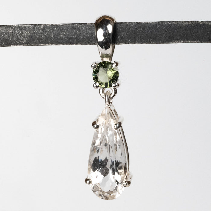 Phenakite + Moldavite Pendant 4.50 ct 34x9mm - InnerVision Crystals