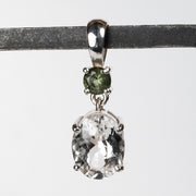 Phenakite + Moldavite Pendant 4.6 ct 29x9mm - InnerVision Crystals