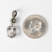 Phenakite + Moldavite Pendant 4.6 ct 29x9mm - InnerVision Crystals
