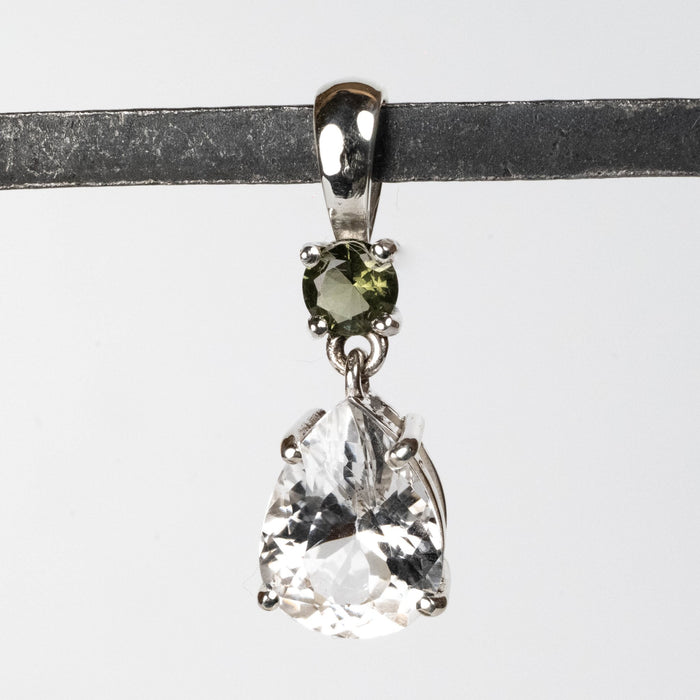 Phenakite + Moldavite Pendant 4.80 ct 29x10mm - InnerVision Crystals