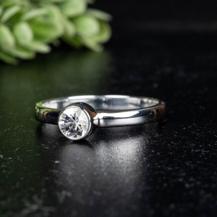 Phenakite Ring 4.5mm 0.36 ct Size 8 - InnerVision Crystals