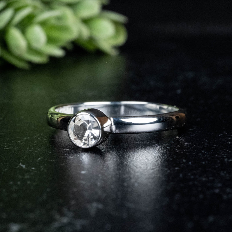 Phenakite Ring 4.5mm 0.38 ct Size 8 - InnerVision Crystals