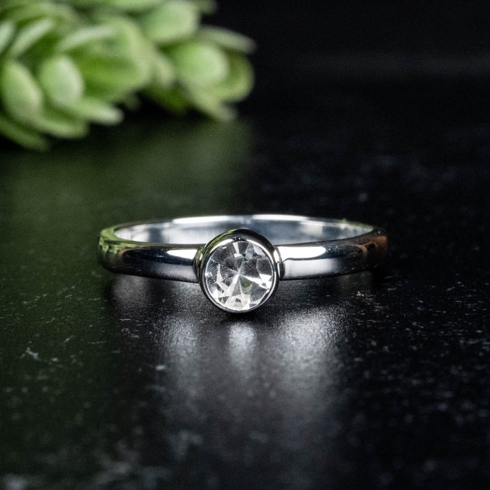 Phenakite Ring 4.5mm 0.38 ct Size 8 - InnerVision Crystals