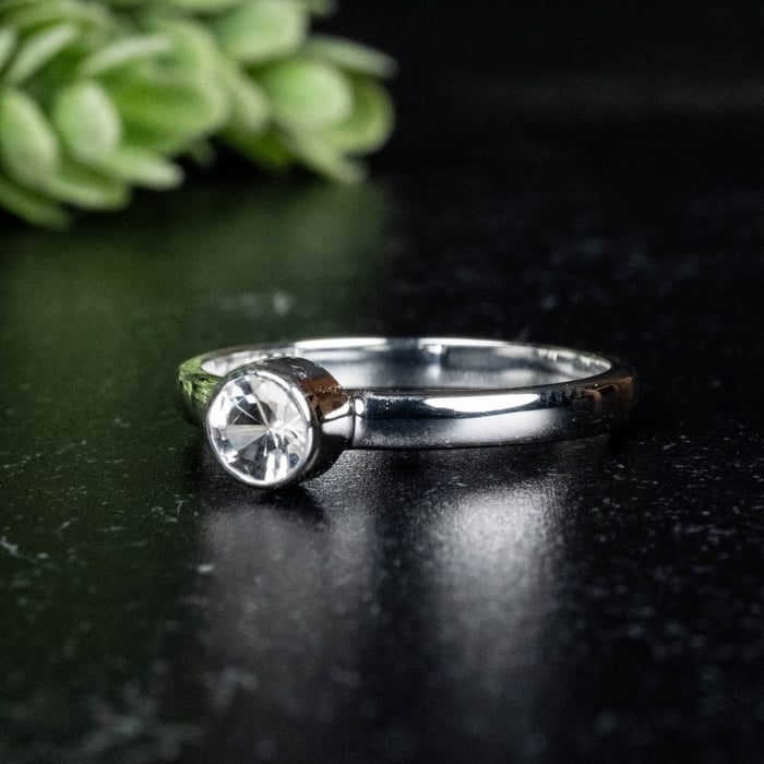 Phenakite Ring 4.5mm 0.39 ct Size 8 - InnerVision Crystals