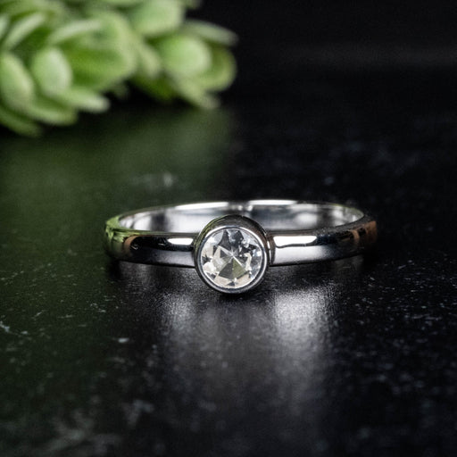Phenakite Ring 4mm 0.37 ct Size 8 - InnerVision Crystals