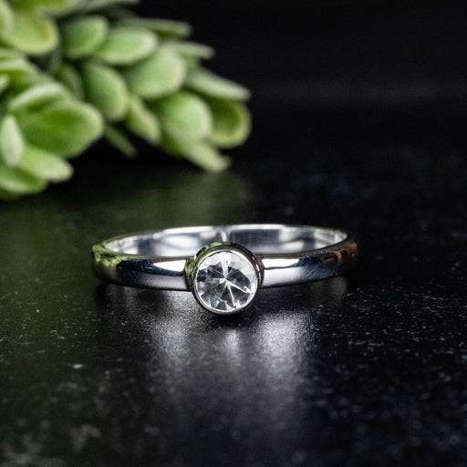 Phenakite Ring 4mm 0.37 ct Size 9 - InnerVision Crystals
