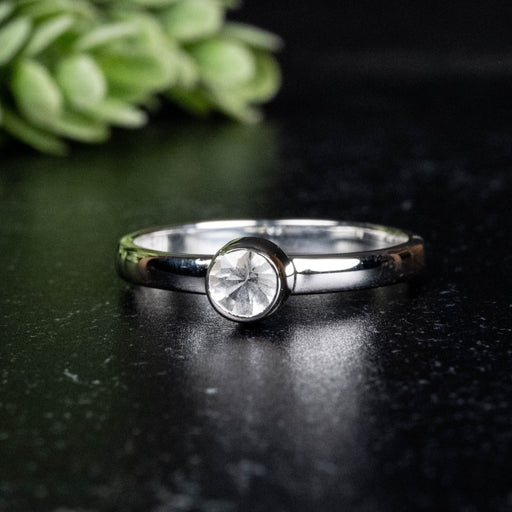 Phenakite Ring 4mm 0.38 ct Size 8 - InnerVision Crystals