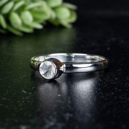 Phenakite Ring 4mm 0.38 ct Size 8 - InnerVision Crystals