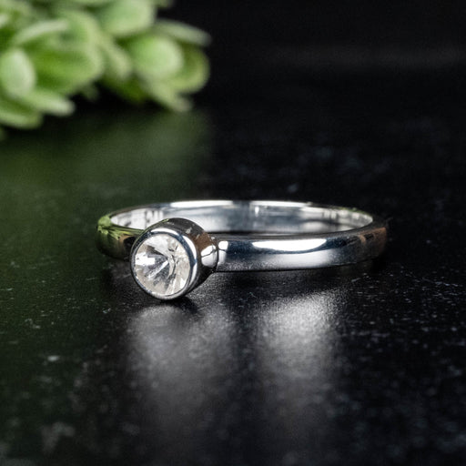 Phenakite Ring 4mm 0.38 ct Size 9 - InnerVision Crystals