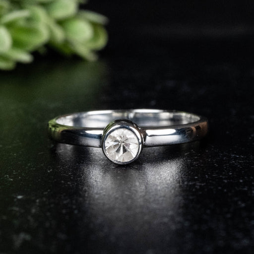 Phenakite Ring 4mm 0.38 ct Size 9 - InnerVision Crystals